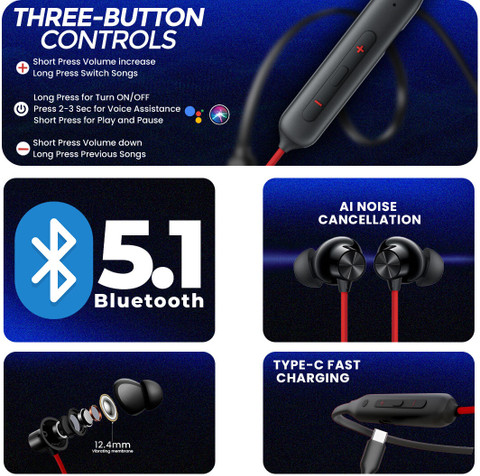 Wireless Earbuds Oneplus Bullets Wireless Z Noise Cancelling