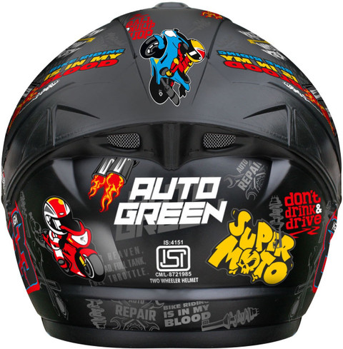 Agx Speed Biker ABS Material with Rainbow Visor Motorbike Helmet