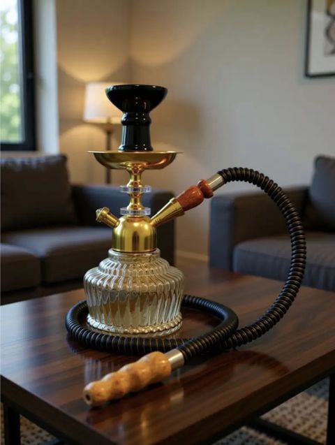 SMOCK STRECH 10 inch Glass, Stainless Steel, Iron Hookah (Gold) - Image 3