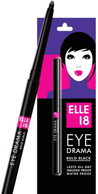 ELLE 18 EYE DRAMA ペンシルアイライナー BOLD BLACK ELLE 18 Eye Drama Bold Black Pencil Kajal 0.35 G 0.035 g