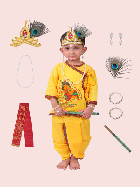 Raj Fancy Dresses Radha and krishna Dress for Kids with Jewellery