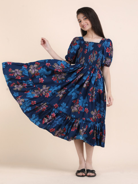 starword Girls Calf Length Casual Dress Price in India