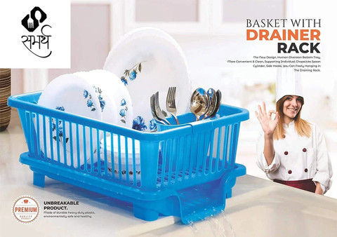 Samarth Dish Drainer Kitchen Rack Plastic in Durable Plastic