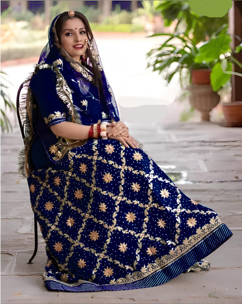 Hemlata Embroidered, Embellished Semi Stitched Lehenga Choli