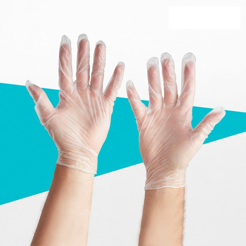 3P Clear Vinyl/ L/ Powder Free, Latex Free, Non-Sterile, Food Grade,  Disposable Wet and Dry Glove Set