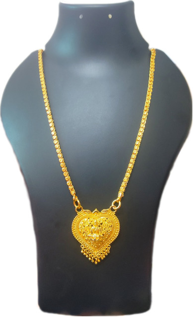 TGS GOLD COVERING Traditional Lakshmi Dollar Chain for Women Girls 24  Inch Gold-plated Plated Copper Chain