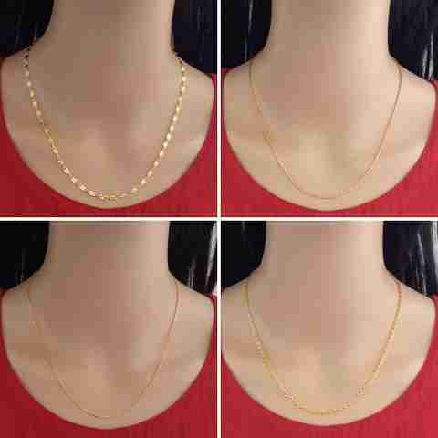Dency pack of 4 Stylish necklace & Chain for girls and women Gold