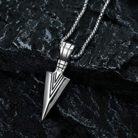 MEENAZ locket for men boys Pendant for Men boyfriend neck Chain necklace  stylish arrow Enamel, Black Silver Metal, Alloy, Zinc, Steel, Stainless  Steel