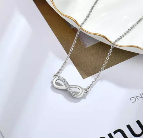 ROOTWAVE Stylish AD Infinity Locket Pendant for Women Silver