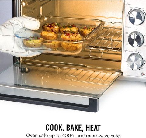 Bakeware Microwave Cake Tray VarniZone Square Baking Glass Dish