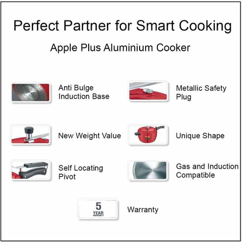 Prestige Plus Red L Inner Lid Pressure Cooker Price in India