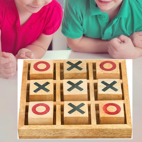 FORSIKHA Children Wooden TIC Toe Two Players Game for Kids- Age 3+ Years  Party, Fun Games