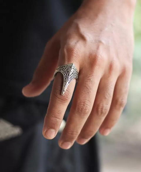 zebisco Ertugrul Gazi Fang Gothic Biker Ring Turkish Men's Thumb