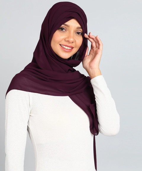 HMSA Solid Georgette Women Scarf, Stole, Fancy Scarf