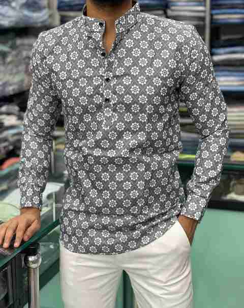 Shirteum Men Printed Straight Kurta