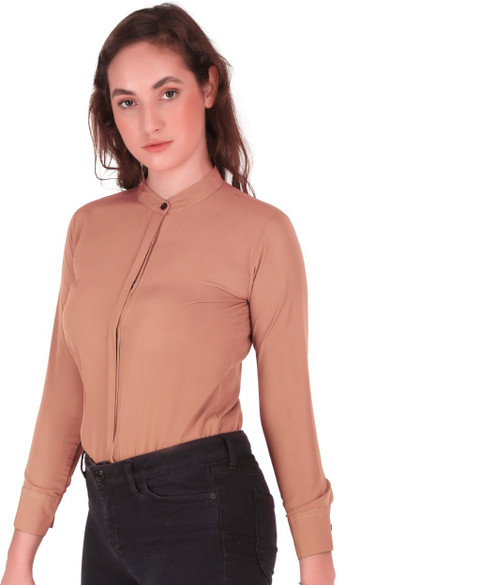 Giggles Women Solid Formal Red, Orange Shirt Buy Giggles Women