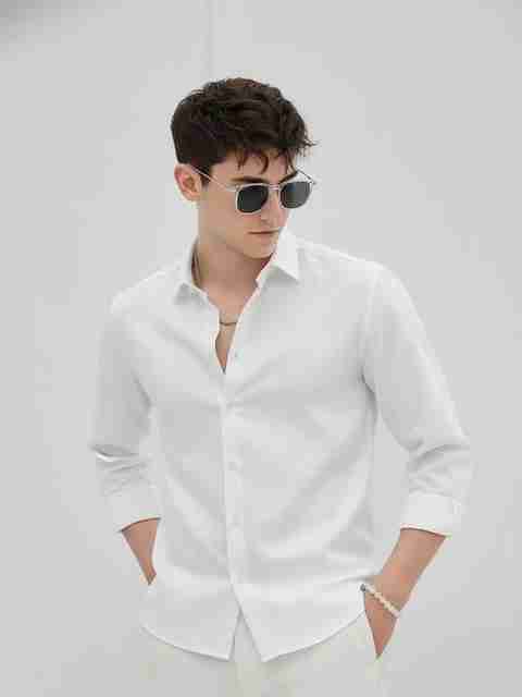 METRONAUT Men Regular Fit Solid Spread Collar Casual Shirt - Image 3