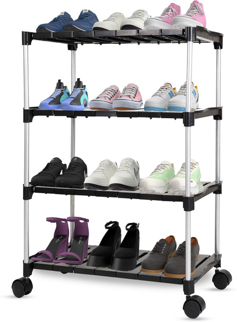 LEOPAX Tier Adjustable Stackable Metal Iron Shoe Rack Organizer, Shoe  Storage Shelf Metal Shoe Stand