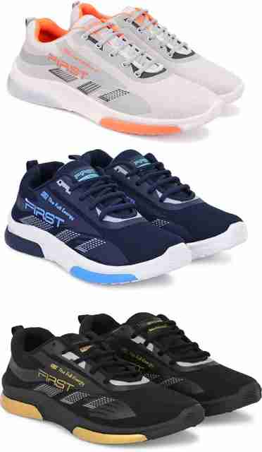 rkm Sport Shoe LaceUp Lightweight Multicolour Running Shoes For Men Pack Of 3 Running Shoes For Men (Multicolor , 8) - Image 5