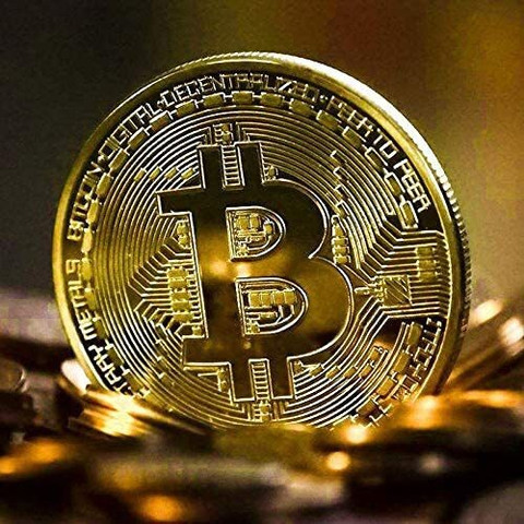 Mridshala Bitcoin With Stand (BTC.Gold.) Decorative Showpiece - 4