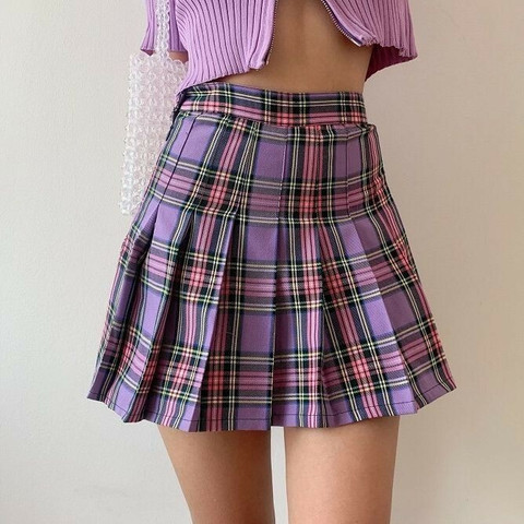 J K FASHION Self Design Women Pleated Purple Skirt - Buy J K