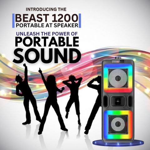 GUGGU DJ Box 40W Bluetooth Speaker with FM Radio, Mic RGB Light Party  SpeakerQA266 40 W Bluetooth Party Speaker