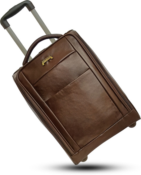 Krishiv Leather Trolley Bag Suitcase for Men Women Unisex Cabin