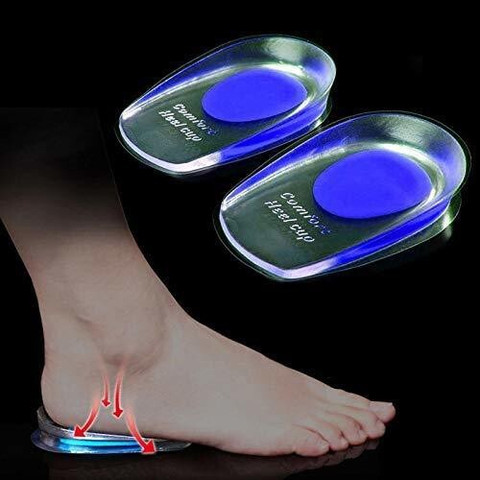 KAKLOTAR Gel Heel cups Silicon Heel Pad for Heel Ankle Pain, Heel Spur Shoe  Support Pad for Men and Women Shock Cushion Pad for Heels (1 PAIR)