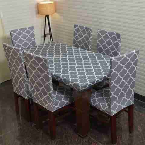 Eleganta Polyester, Spandex Seater Printed Table Cover Buy