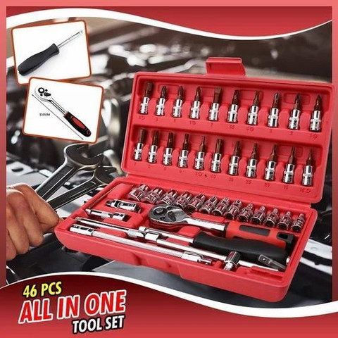 IMMUTABLE 46-Pcs Combination Tool Kit and Case Precision Socket
