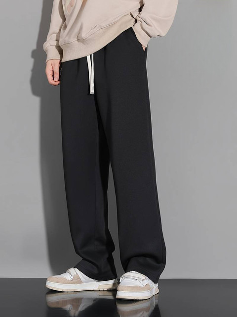 Dockstreet Solid Men Black Track Pants