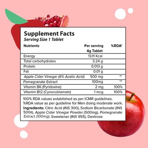 The Plant Fix Plix ACV Apple Cider Vinegar Effervescent Tablets For Weight Management (4 x 15 Tablets) - Image 6