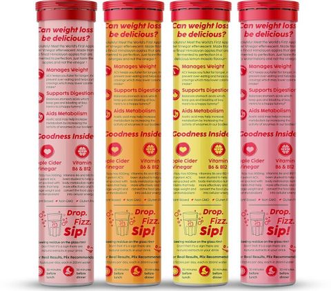 The Plant Fix Plix ACV Apple Cider Vinegar Effervescent Tablets For Weight Management (4 x 15 Tablets) - Image 4