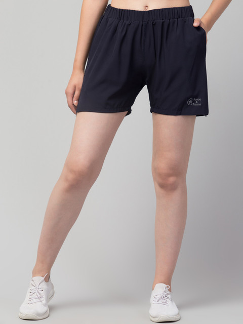 Apraa Parma Solid Women Dark Blue Gym Shorts, Night Shorts