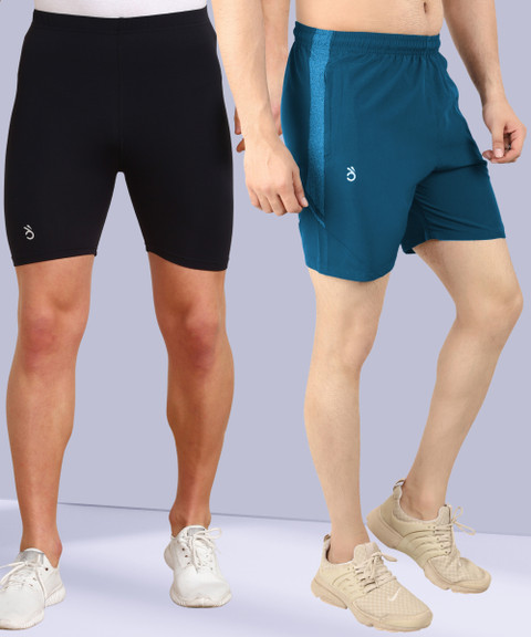 Lemona Solid Men Blue Gym Shorts, Running Shorts, Sports Shorts