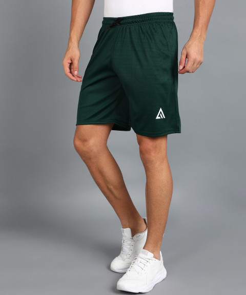 Adrenex Solid Men Dark Green Sports Shorts Buy Adrenex Solid Men