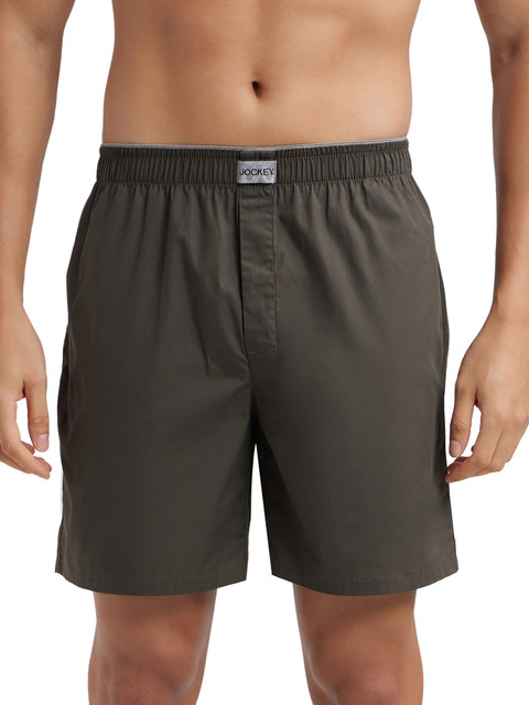 JOCKEY Solid Men Dark Green Boxer Shorts