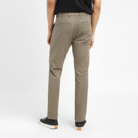 LEVI'S 511 Solid Casual Chinos Regular Fit Men Green Trousers