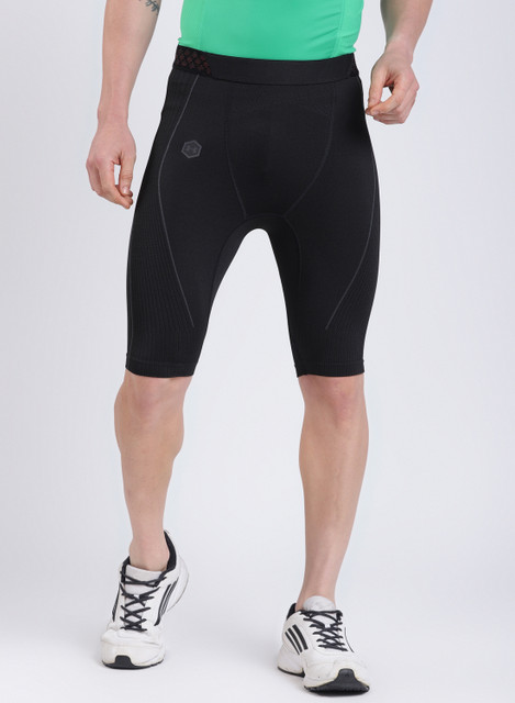 UNDER ARMOUR Solid Men Black Compression Shorts