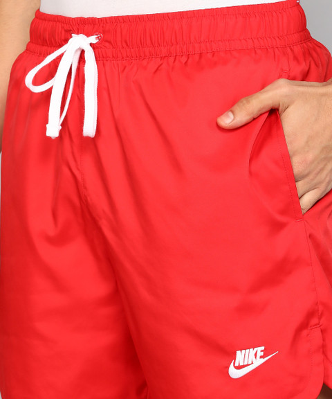 NIKE Solid Men Red Sports Shorts - Buy NIKE Solid Men Red Sports