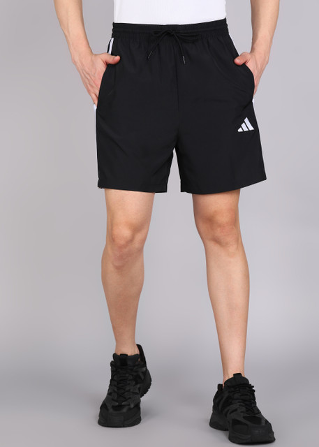ADIDAS Striped Men Black Casual Shorts