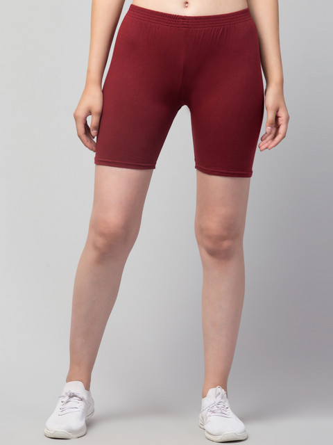 Ullas Solid Women Maroon Gym Shorts