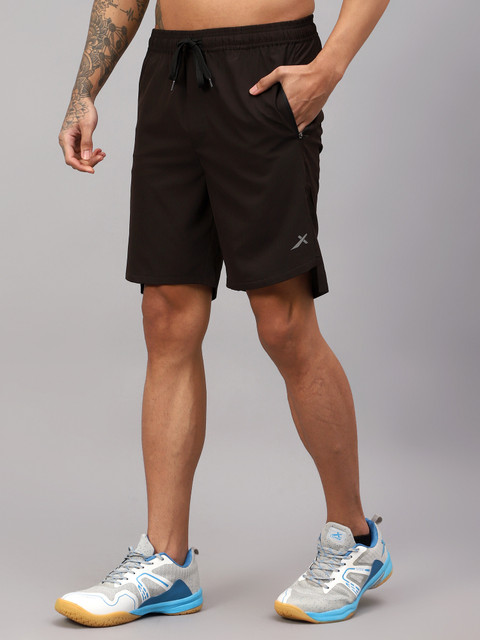 VECTOR X Solid Men Black Running Shorts