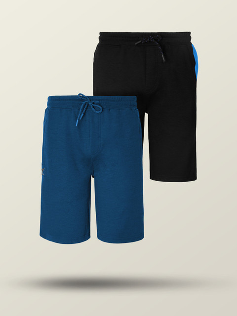 XYXX Solid Men Black, Blue Regular Shorts - Buy XYXX Solid Men