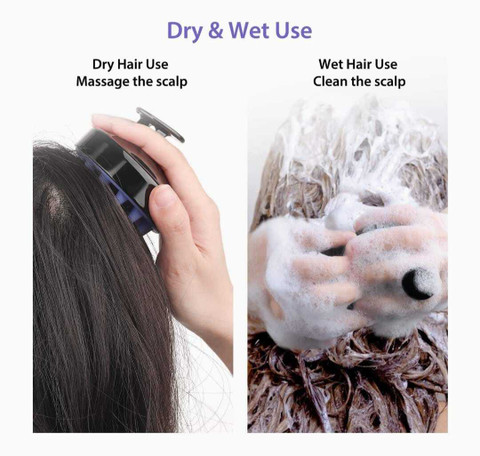 Attune Silk Satin Hair Bonnet with Scalp Massager, Shampoo Brush