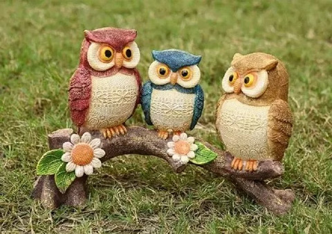 Tanish Handicraft Owl Statue 3 Owls Sitting on Beautiful Tree