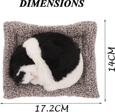 CCMM Universal Black/White Small Dashboard Sleeping Cute Kitten Toy For  Car-155 Decorative Showpiece 14 cm