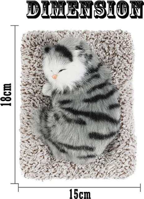 MATIES Soft Cute Kitten Sleeping Toy Showpiece Item For Car/Home/Office-30  Decorative Showpiece 15 cm