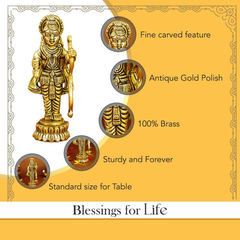 Ekhasa 100% Pure Brass Ram Lalla Idol | Ayodhya Ram Lala Murti for
