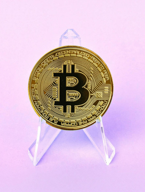 Craftbia Bitcoin Coin Made of Real Metal Gold Plated Coin with